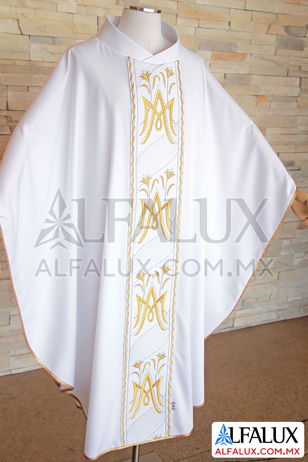 14 AVE MARIA Casulla Alfalux Blanco Procesar 230 (1)